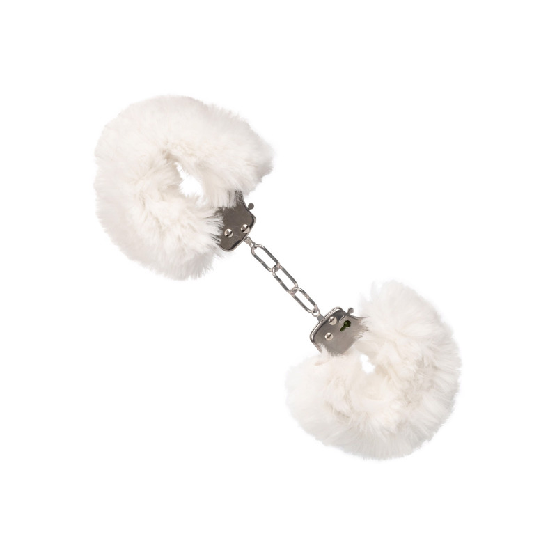 Наручники с мехом, металлические California Exotic Ultra Fluffy Furry Cuffs, белый