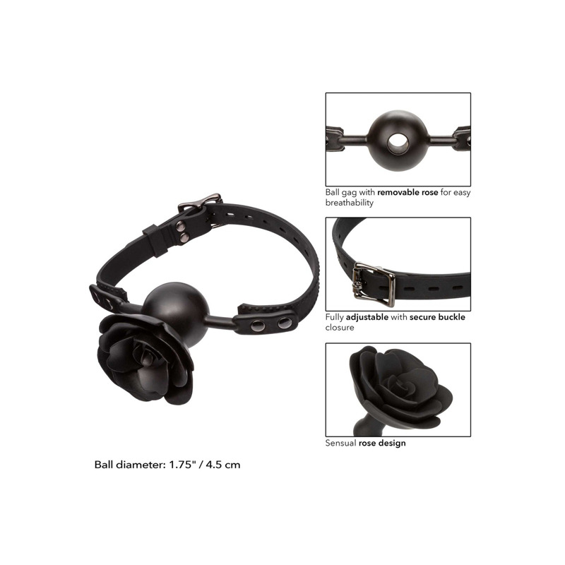 Кляп со съемной розой CalExotiс Removable Rose Gag, черный