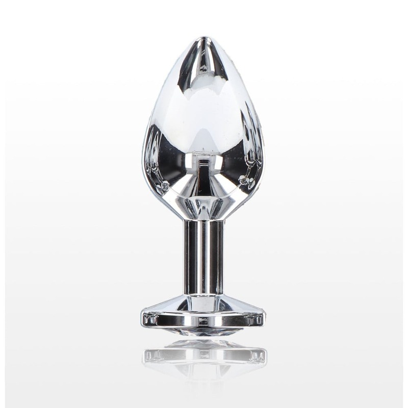 Анальная пробка металлическая Toy Joy Starlight Booty Jewel c белым кристаллом, Medium