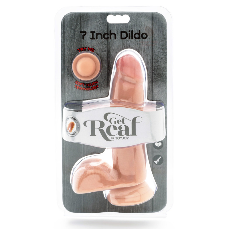 Фаллоимитатор из киберкожи с присоской Toy Joy Dual Density Dildo, бежевый
