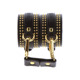 Поножи Taboom Vogue Studded Ankle Cuffs Set из веганской кожи, черные с золотистой фурнитурой