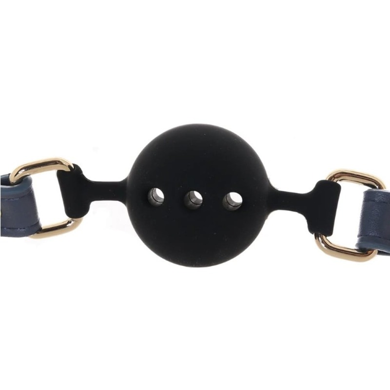Кляп шар силиконовый NS Novelties Bondage Couture Ball, черно-синий
