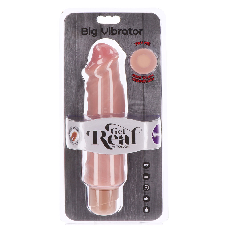 Вибратор реалистичный Toy Joy Dual Density Big Vibrator, бежевый