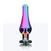 Анальная пробка металлическая с кристаллом ToyJoy Twilight Bum Bijou радужный, Small