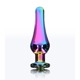 Анальная пробка металлическая с кристаллом ToyJoy Twilight Bum Bijou радужный, Small