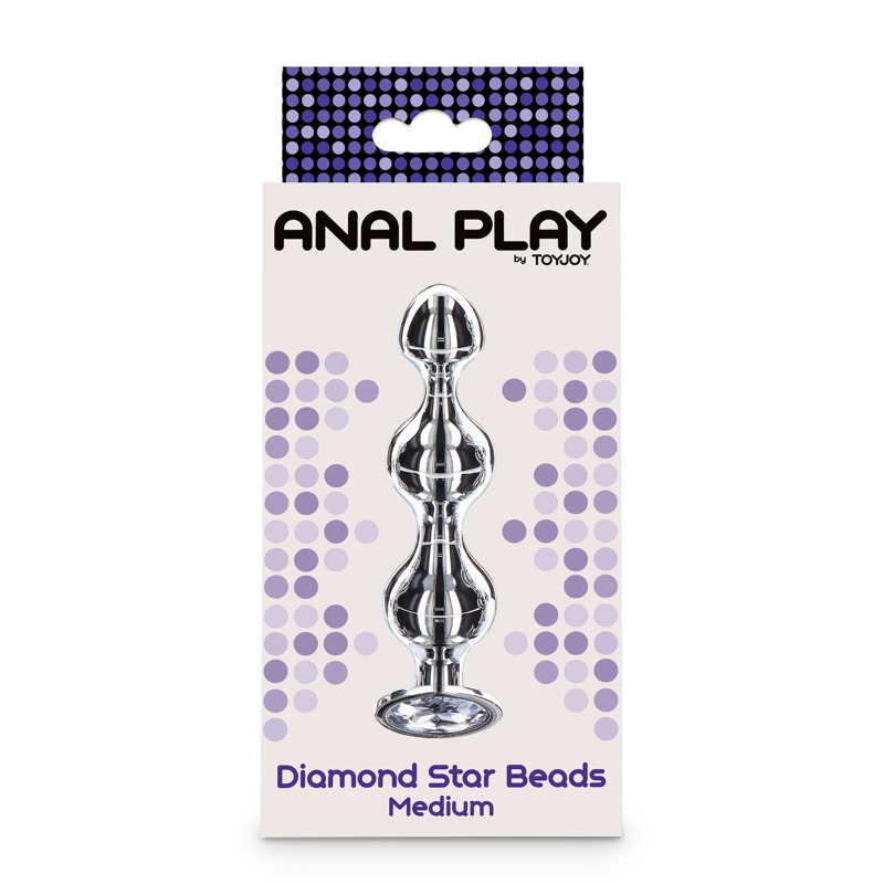 Анальная елочка металлическая с кристаллом Toy Joy Diamond Star Beads, Small