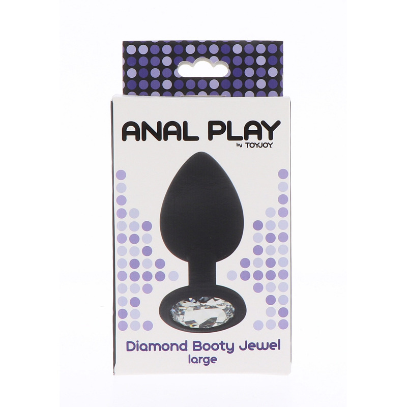 Анальная пробка Toy Joy Diamond Booty Jewel с кристаллом, черный, Large