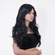 Парик длинный волнистый с челкой Fetish Hair черный, 60 см