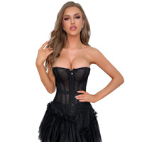 Корсет из сетки Star Night с крючками и шнуровкой, черный, XL (без коробки)