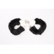 Наручники металлические Chisa Hi-Basic Fur-lined Handcuffs с черным мехом