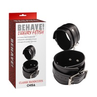 Наручники класичні Chisa Behave Luxury Fetish зі шкірозамінника, чорний Наручники класичні Chisa Behave Luxury Fetish зі шкірозамінника, чорний
