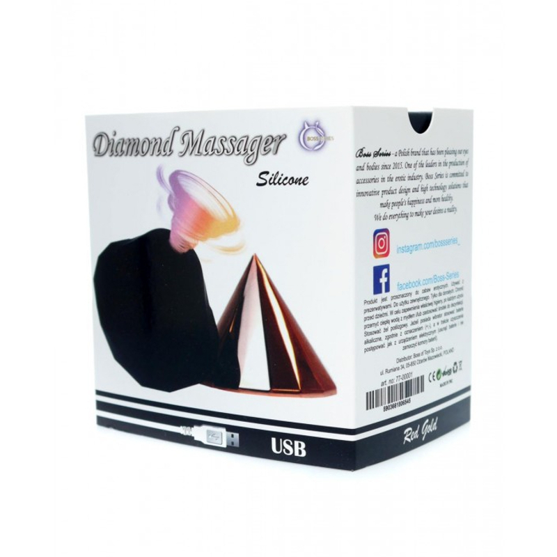 Вакуумный стимулятор клитора Diamond, розовое золото