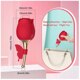 Вакуумный стимулятор клитора с вибрацией в виде розы Rose Flirting, красный