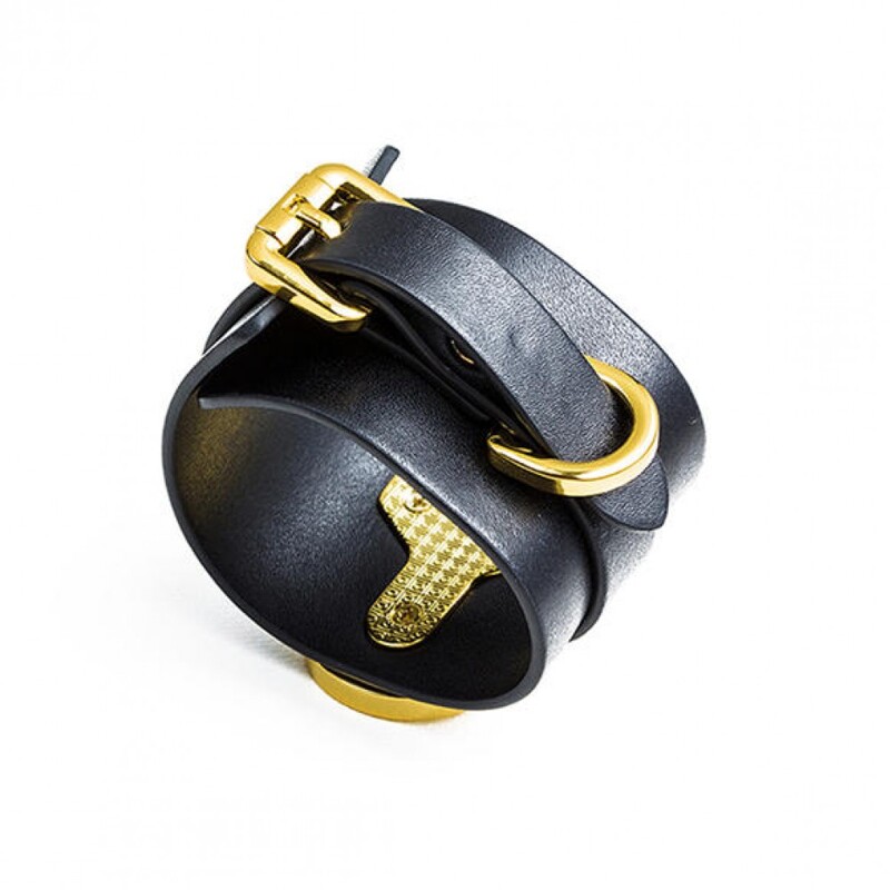 Наручники UPKO Handcuffs итальянская кожа, черные, размер L