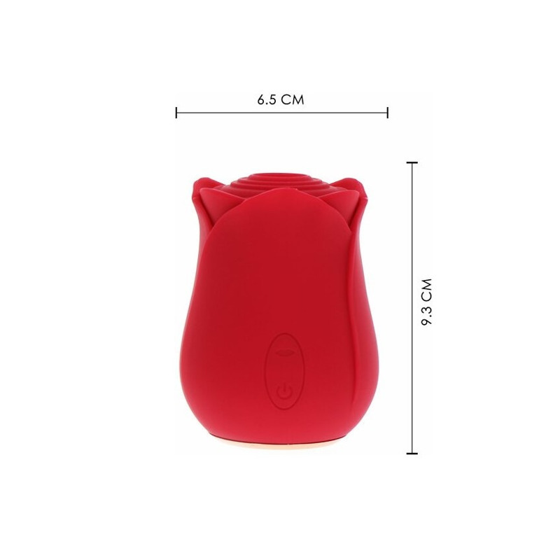 Вакуумный стимулятор клитора в виде розы Toy Joy, силиконовый, красный