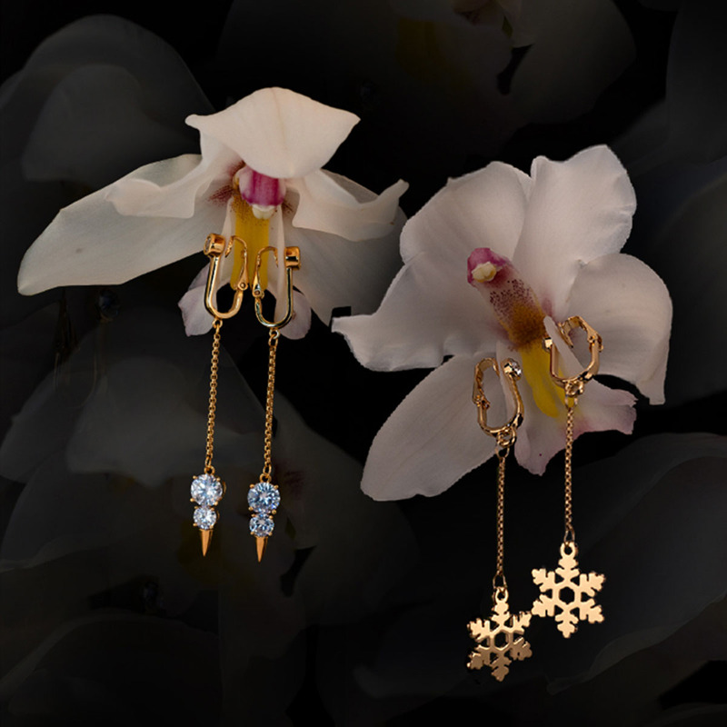 Украшения для клитора и половых губ UPKO Non-pierced Jewelry Snowman с горным хрусталем, золотистые
