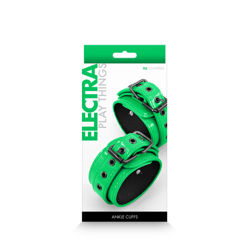 Фиксаторы на ноги NS Novelties Electra Play Things Wrist Cuffs, зеленый неон