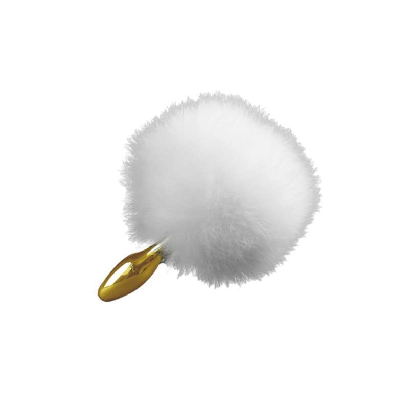 Анальная пробка в виде хвоста кролика Upko Rabbit Fur Bunny Tail Small Butt Plug из кроличьего меха