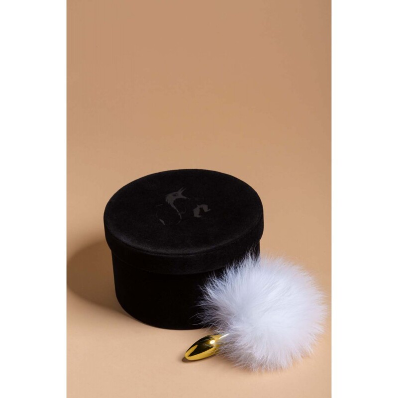 Анальная пробка в виде хвоста кролика Upko Rabbit Fur Bunny Tail Small Butt Plug из кроличьего меха