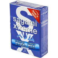 Супертонкие латексные презервативы Sagami Xtreme Feel Fit (цена за упаковку 3 шт.)