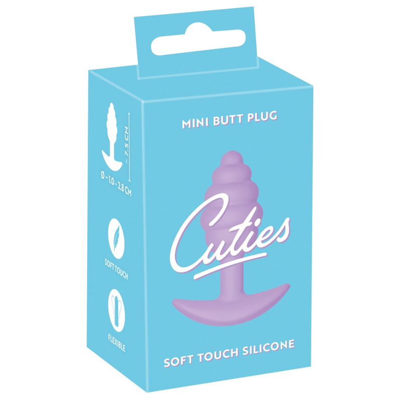Анальная пробка рельефная Cuties Plugs, фиолетовая