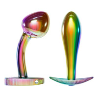 Набор металлических радужных анальных пробок Anos Metal Butt Plug Set, 2 шт. Набор металлических радужных анальных пробок Anos Metal Butt Plug Set, 2 шт.