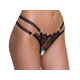 Стринги кружевные Cottelli Collection с открытым доступом, черные, S/M