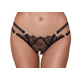 Стринги кружевные Cottelli Collection с открытым доступом, черные, S/M