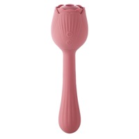 Вибратор в форме тюльпана с вакуумной стимуляцикй Sweet Em Velvet Lure Розовый Вибратор в форме тюльпана с вакуумной стимуляцикй Sweet Em Velvet Lure Розовый