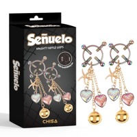 Зажимы на соски CHISA Senuelo Naughty Nipple Grips с подвесками в виде сердец Зажимы на соски CHISA Senuelo Naughty Nipple Grips с подвесками в виде сердец