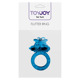 Эрекционное кольцо с бабочкой Toy Joy, с вибропулей, синее, 4.5 см