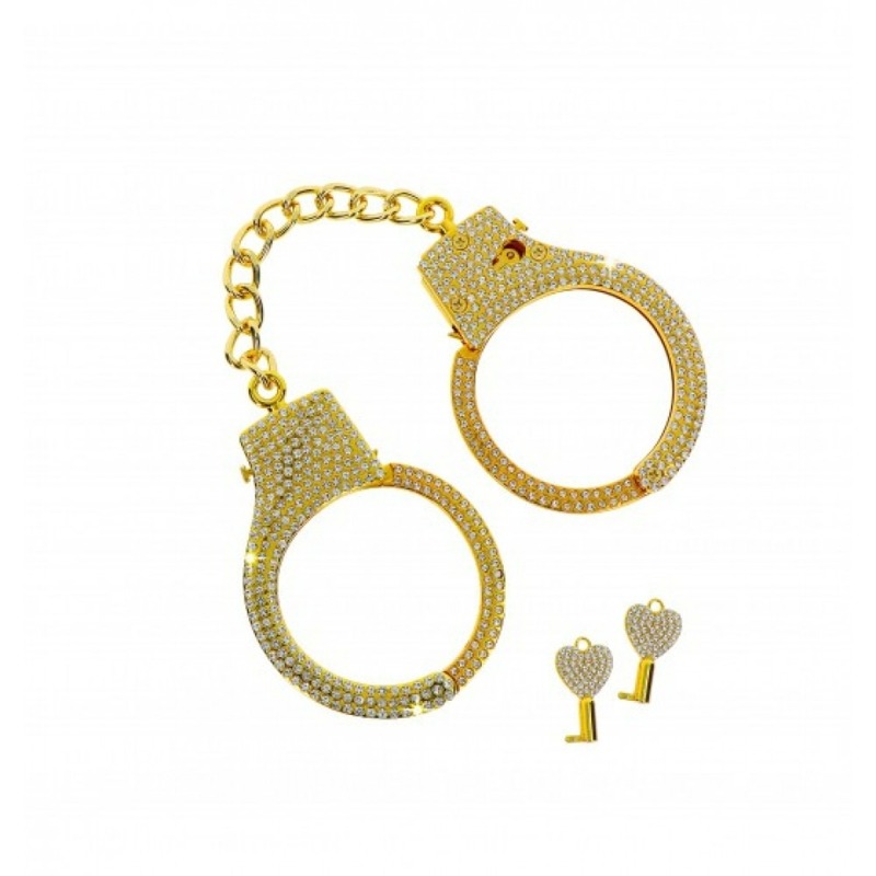 Наручники золотые Taboom Bondage in Luxury Diamond Wrist Cuffs украшенные камнями