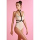 Портупея с ошейником One Size H2, экокожа, черная