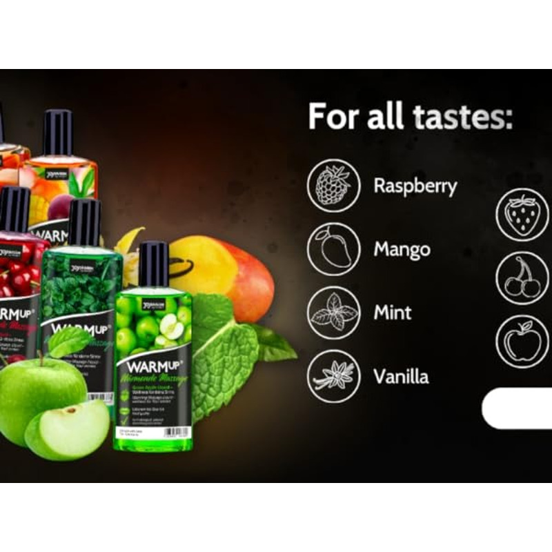 Съедобное массажное масло с разогревающим эффектом WARMup Green Apple 150 мл