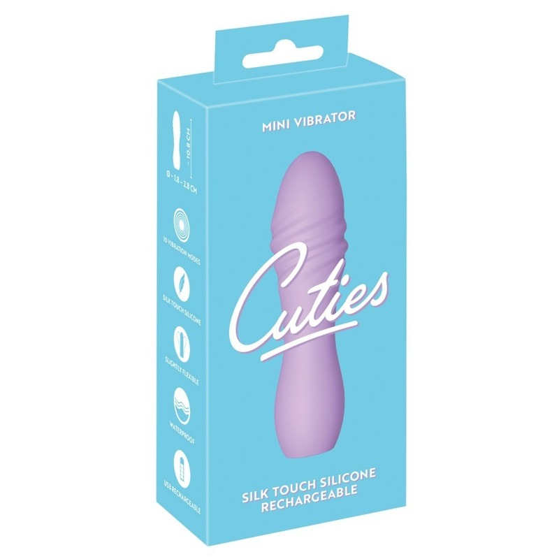 Мини-вибратор с рельефом Cuties 3, лиловый, 10.8 х 2.8 см