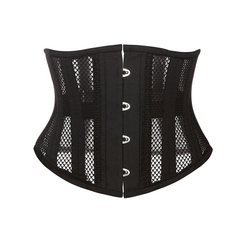 Корсет из сетки Star Night Steel Bones Grid Corsets с крючками и шнуровкой, черный, M (без коробки)