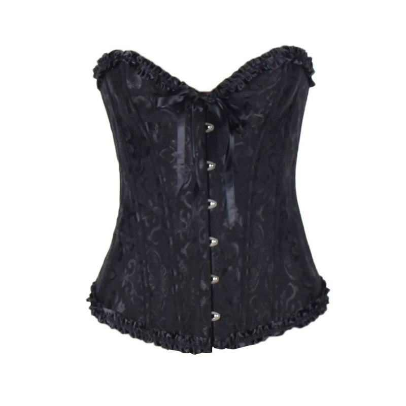 Корсет с цветочным принтом Star Night Corset Top с крючками и шнуровкой, черный, M (без коробки)
