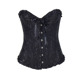 Корсет с цветочным принтом Star Night Corset Top с крючками и шнуровкой, черный, M (без коробки)