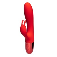 Вибратор кролик Every Night Toys с отростком для стимуляции клитора, красный