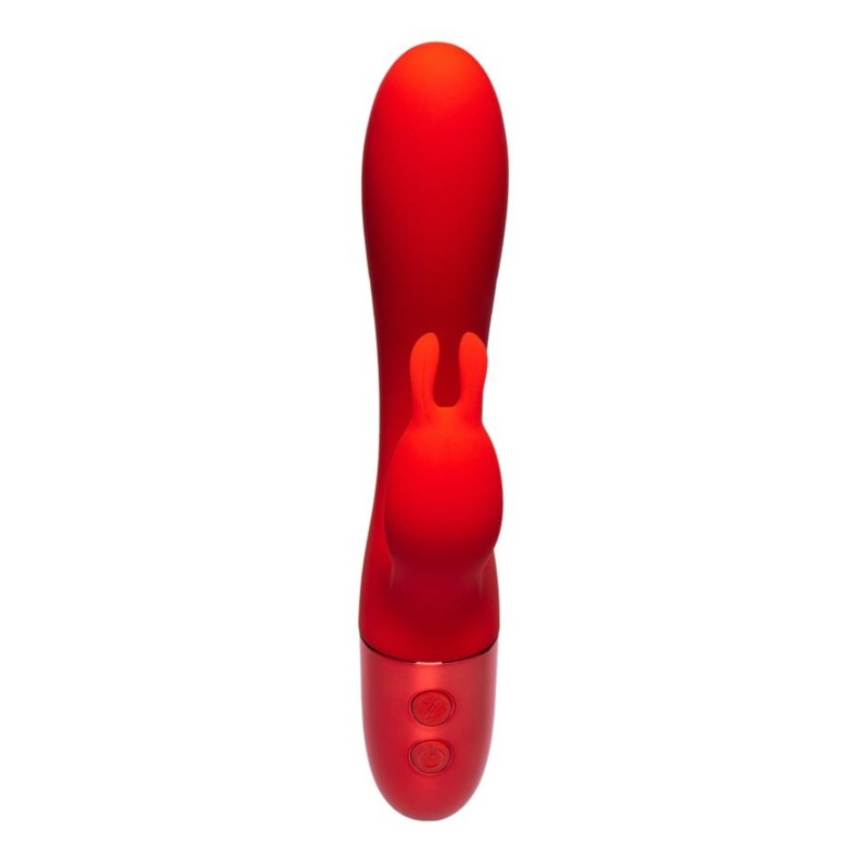 Вибратор кролик Every Night Toys с отростком для стимуляции клитора, красный
