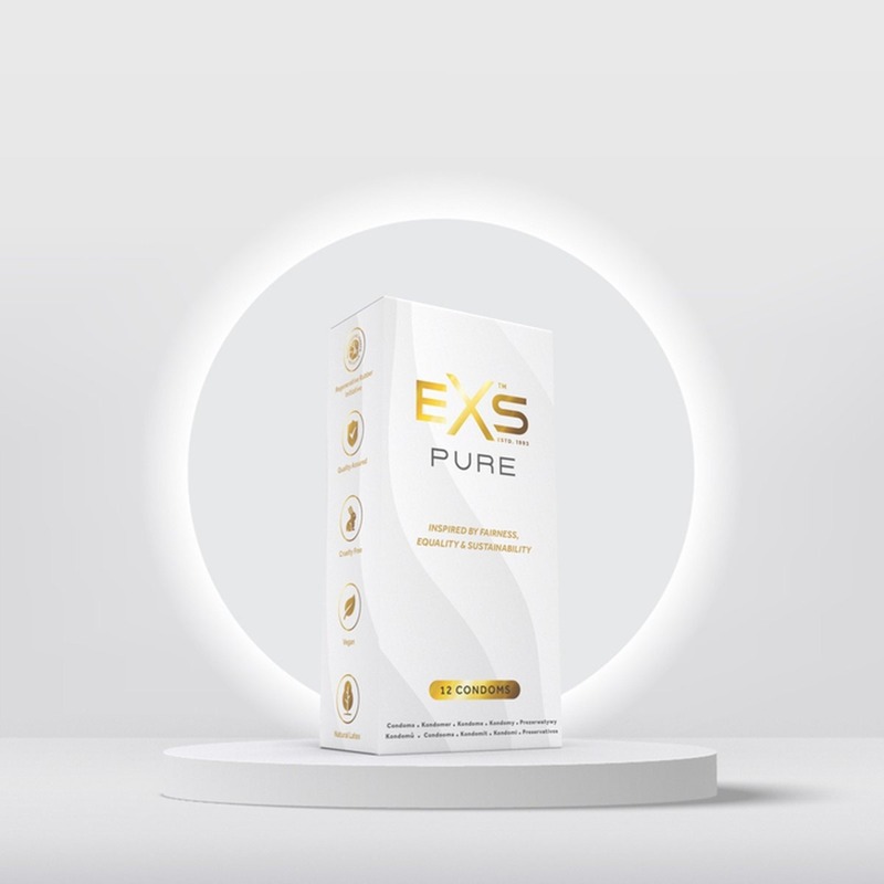 Презервативы тонкие EXS PURE веганские, латексные (цена за пачку, 12 шт.)