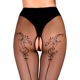 Колготки с декоративным узором сзади Ballerina's Secret и открытым доступом, черные, L/XL