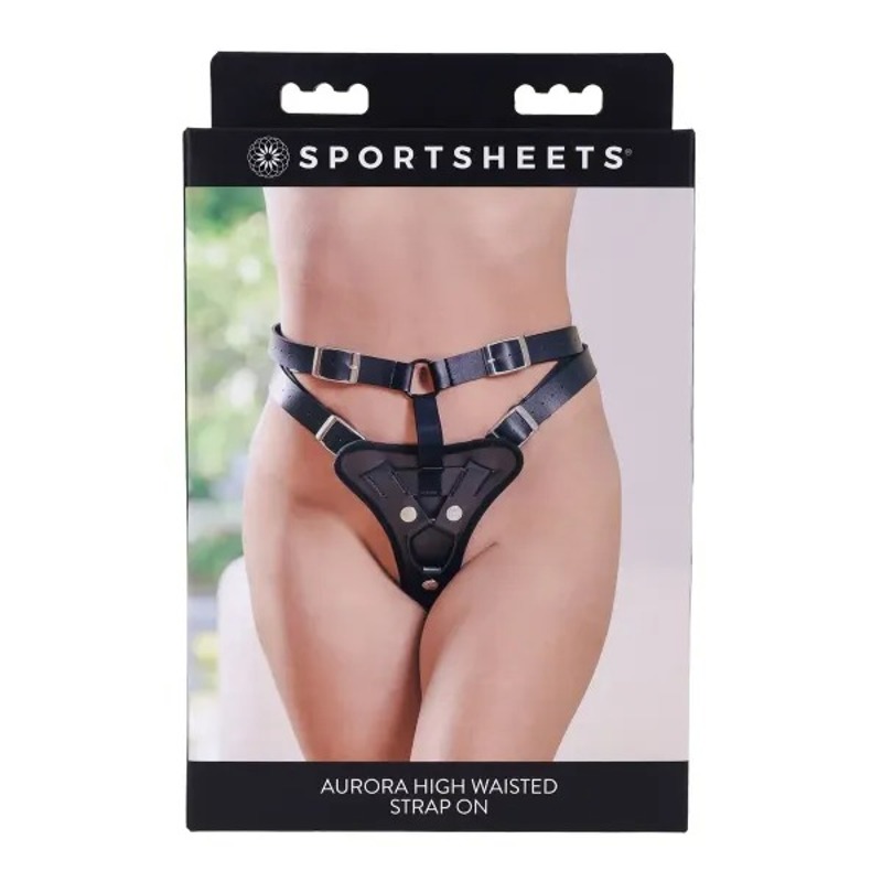Трусики для страпонов Sportsheets Aurora High Waisted черные