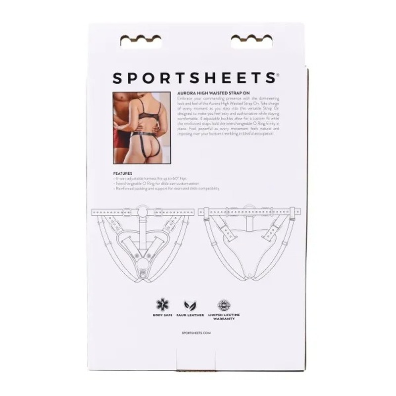 Трусики для страпонов Sportsheets Aurora High Waisted черные
