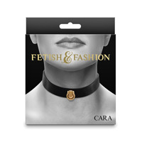 Ошейник с золотистой фурнитурой NS Novelties Fetish & Fashion, черный