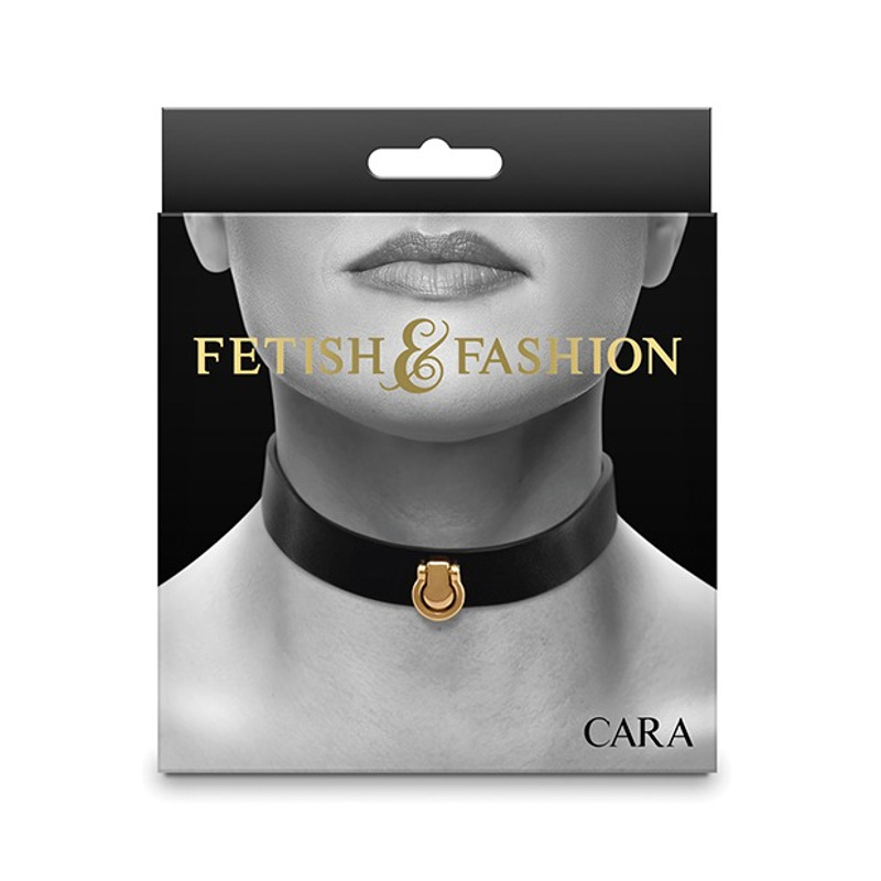 Ошейник с золотистой фурнитурой NS Novelties Fetish & Fashion, черный