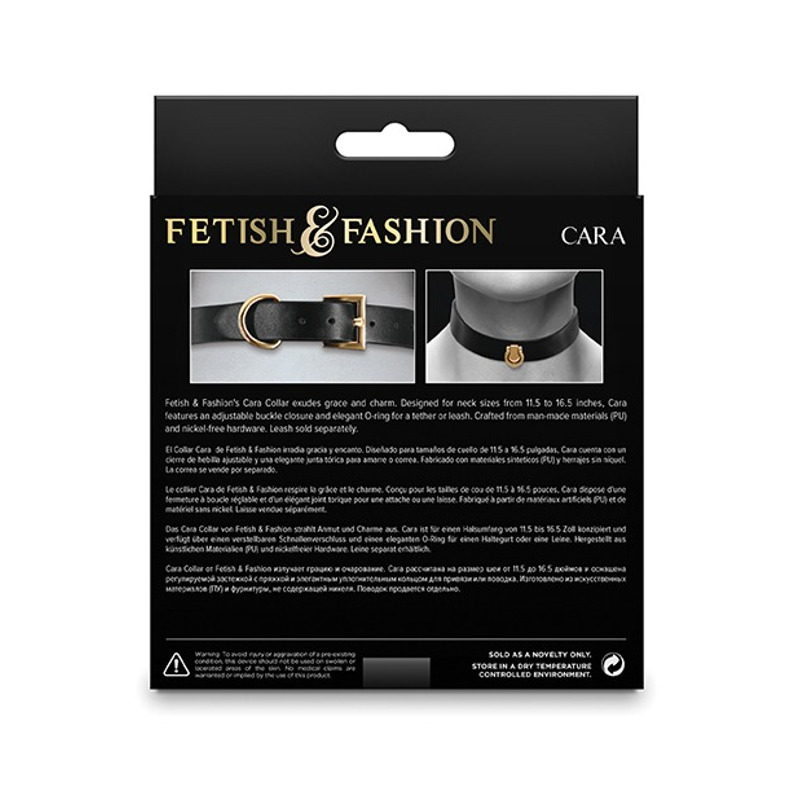 Ошейник с золотистой фурнитурой NS Novelties Fetish & Fashion, черный