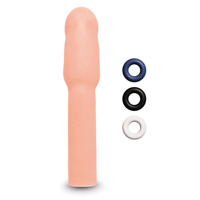 Насадка на пенис Size-Up Penis Extender с 3 эрекционными кольцами в наборе, бежевая