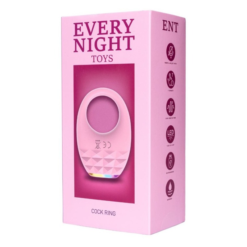 Вибрационное эрекционное кольцо Every Night Toys с подсветкой, белое