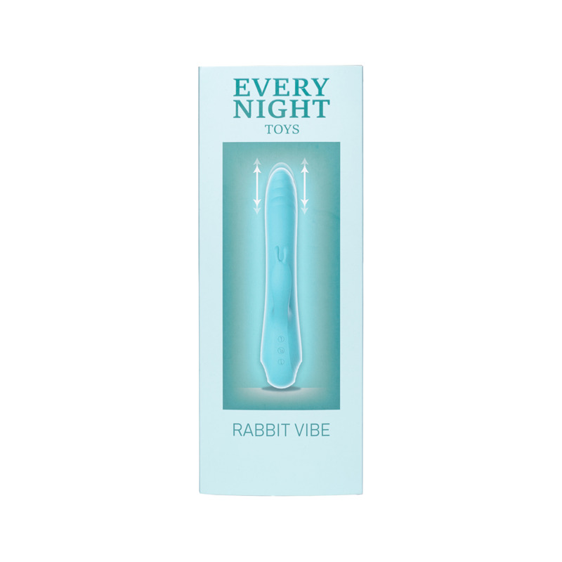 Вибратор-кролик с фрикциями Every Night Toys для точки G, голубой